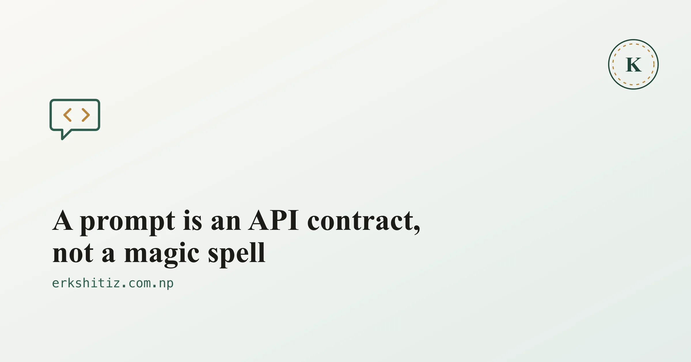 AI log, day 03: prompting as an interface, cover graphic for erkshitiz.com.np