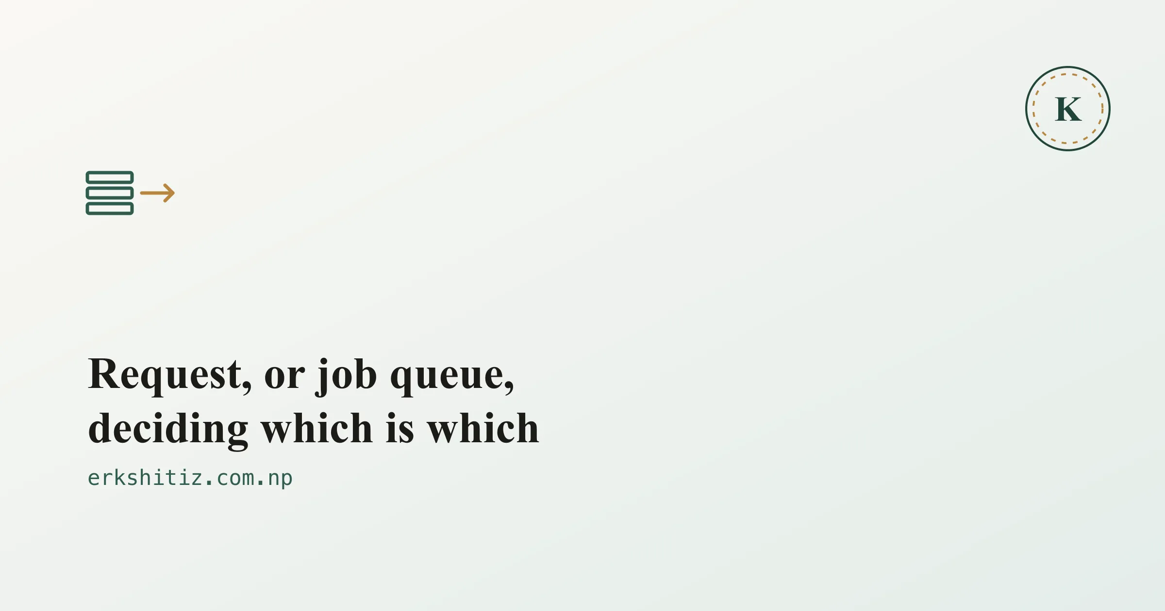 Background jobs vs request/response, cover graphic for erkshitiz.com.np