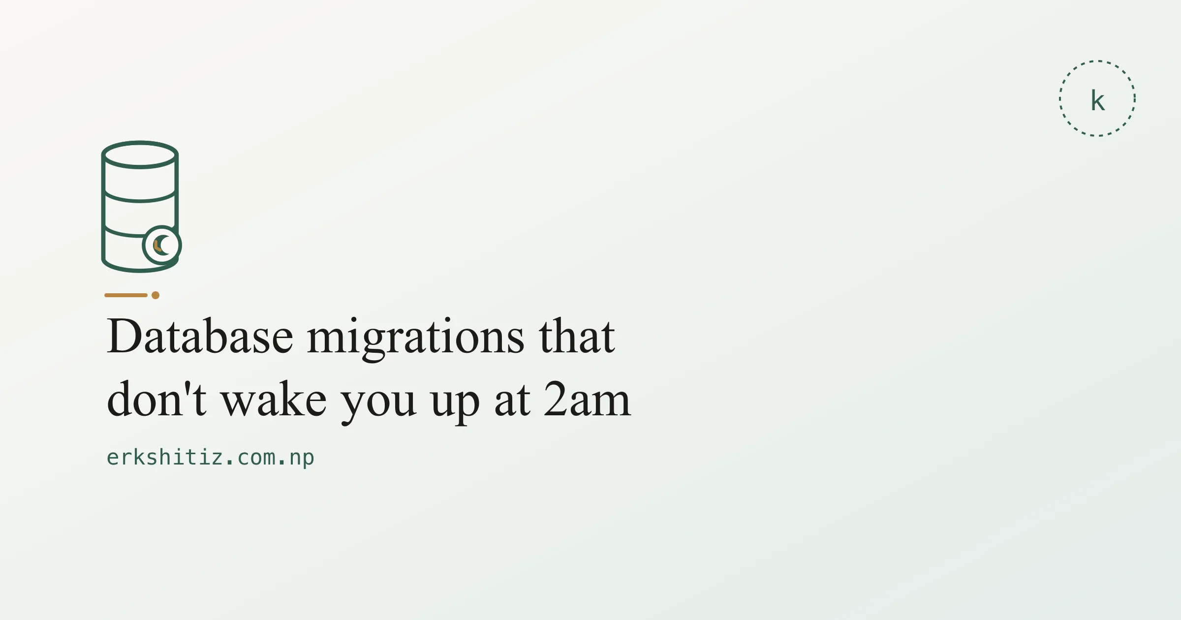 Database migrations cover graphic for erkshitiz.com.np